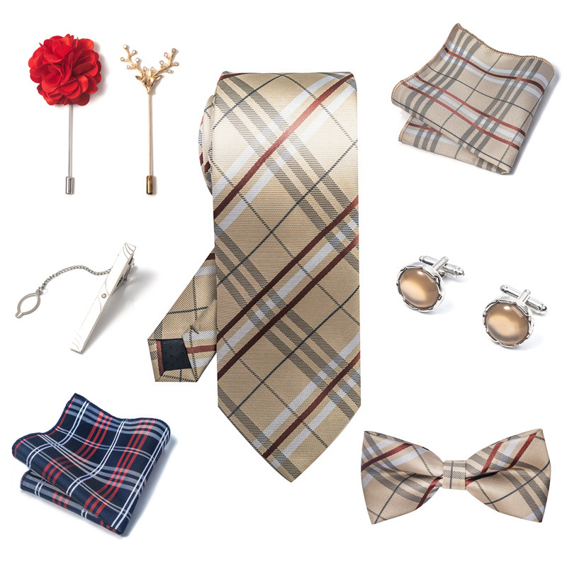 /Men's Ties & Handkerchiefs wedding groom's tie pocket square corsage gift box set men's tie ready stock wholesale_voghion.com