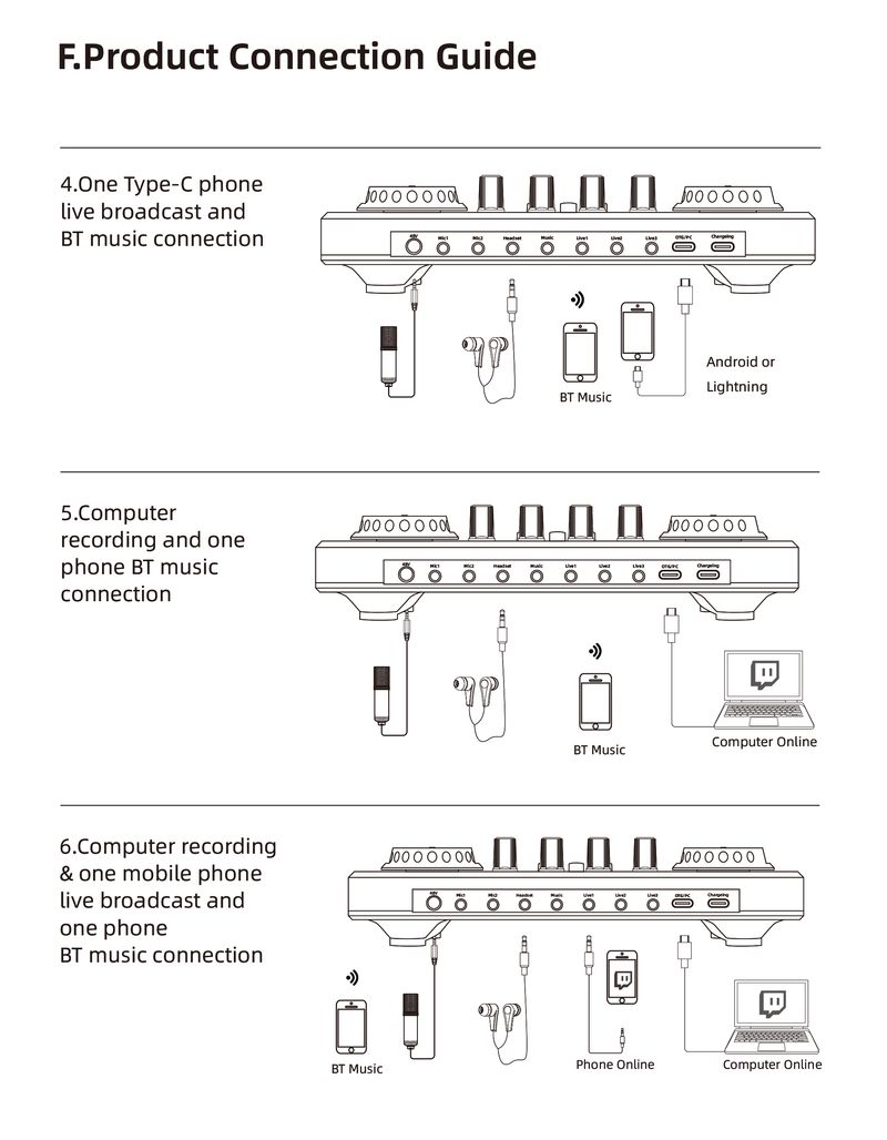 Dispositivi DJ20 Scheda audio per giochi Streaming live Microfono Mixer audio_voghion.com