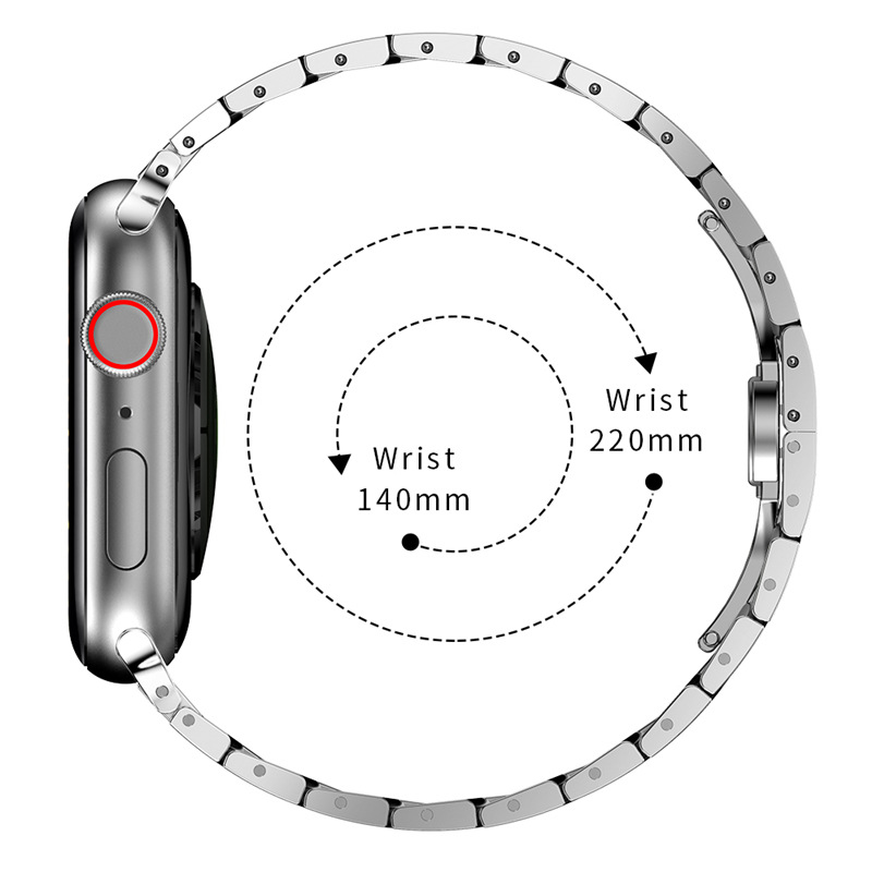 För Apple Watch Band 49 mm 45 mm 44 mm 42 mm 41 mm 40 mm Lyxarmband i rostfritt stål Iwatch Ultra Series 8 7 Se 3 4 5 6 Band_voghion.com