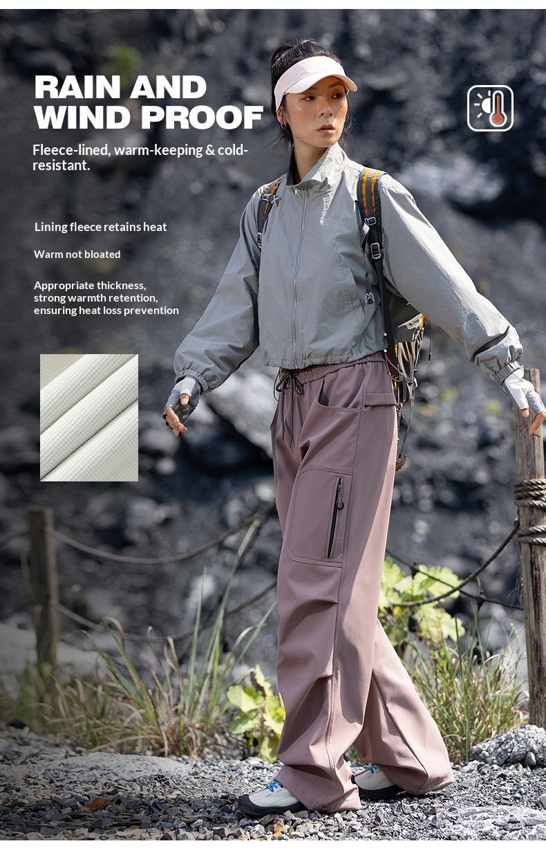 Pantalon cargo unisexe à jambes droites, coupe droite, doublé polaire softshell, résistant à l'usure et déperlant, idéal pour la randonnée en plein air (001 IZEXX)._voghion.com