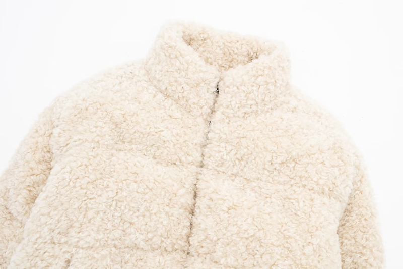 Women's fleece short slim-fit padded jacket jacket_voghion.com