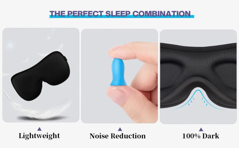 Eye Massager Boniesun Slim Eye Mask för sömn Blackout Sömnmask för kvinnor Män Natt sovmask för sidan_voghion.com