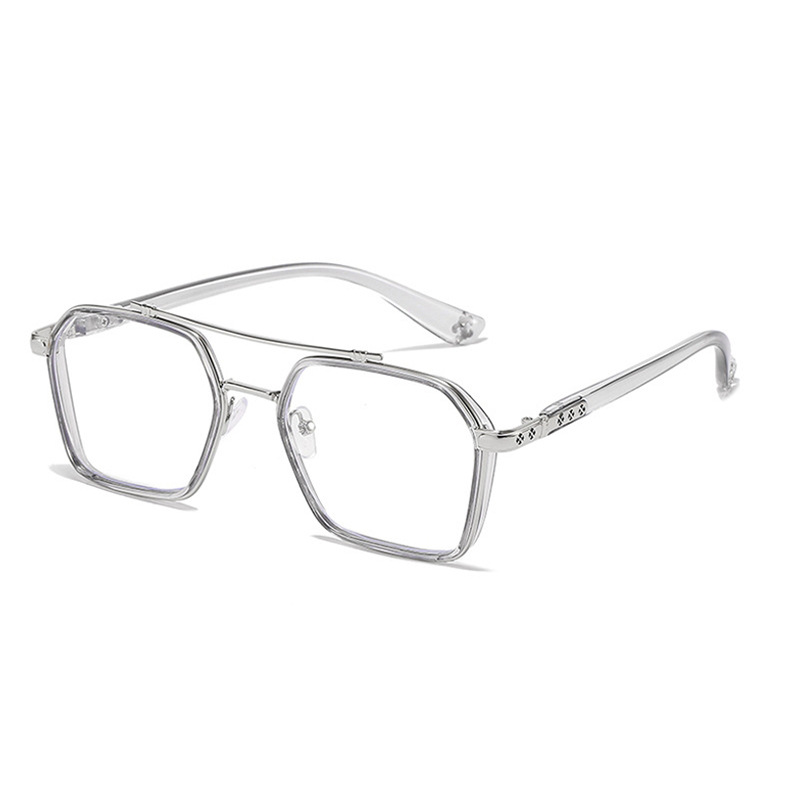 Myopia lasit miesten trendi hallitseva litteät lasit ei astetta sinistä valosäteilyä estävä opiskelijalasit suojalasit_voghion.com