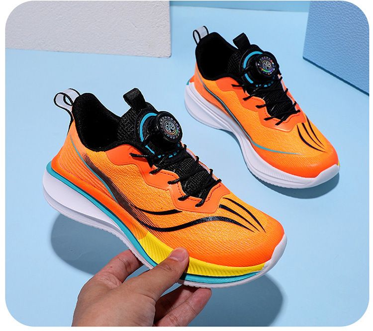 Children's Shoes Spring And Autumn Children's Sports Shoes Rotating Buckle Running Shoes Lightweight Breathable Mesh Student Fashion Men_voghion.com