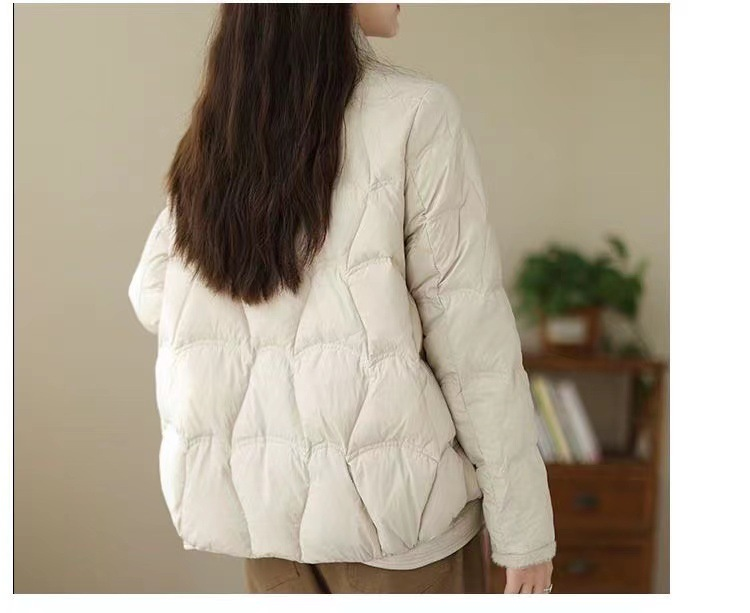 Women's 90 white duck Warm jacket hooded small coat_voghion.com