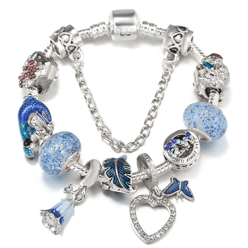 Charm Bracelets New Hot Sale Panjia Bracelet Female DIY Maple Leaf Butterfly Pendant Spring Style Bracelet_voghion.com