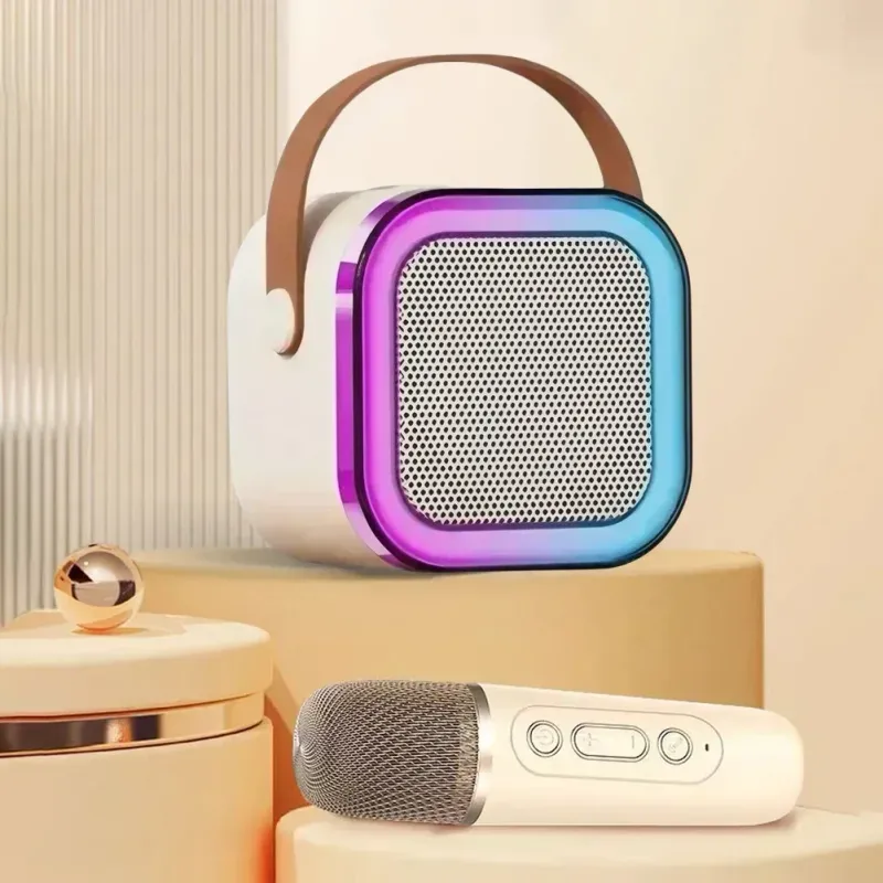 K12 Karaoke-Maschine Tragbares Bluetooth 5.3 PA-Lautsprechersystem mit 1-2 drahtlosen Mikrofonen für den Heim- und Familiengesang Kindergeschenke_voghion.com