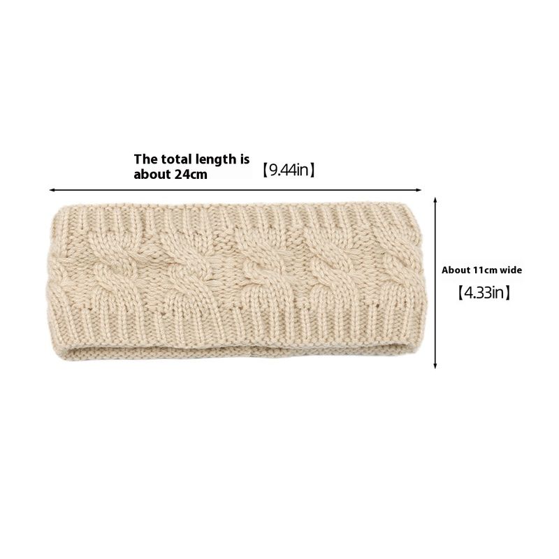 Bandeau en peluche tricoté en laine frite torsadée, couvre-chef élargi pour hommes et femmes, automne et hiver, chaud, sport, oreille_voghion.com