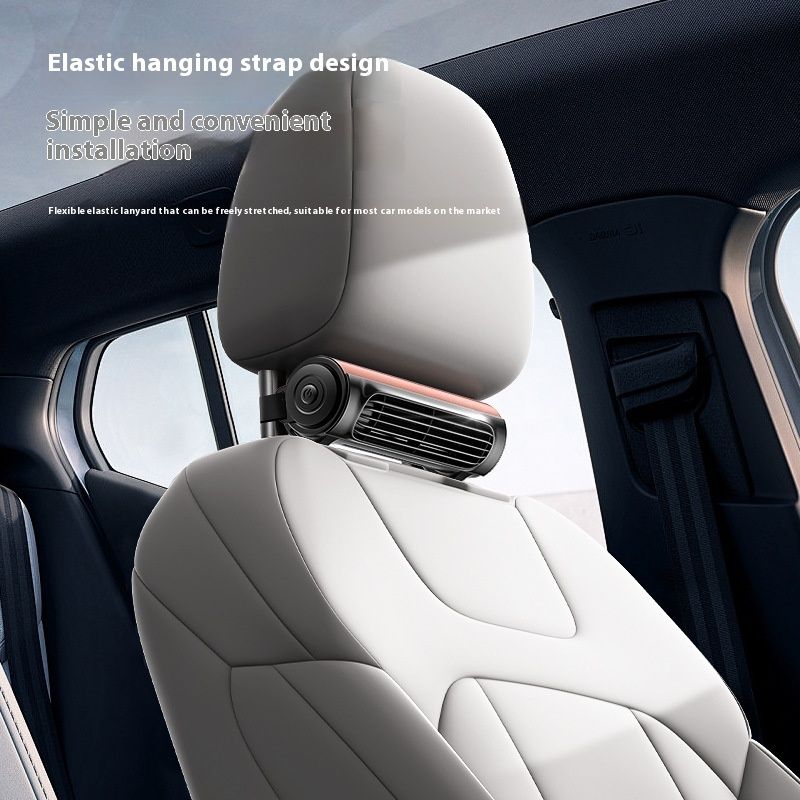 New Car Fan USB Plug In Car Rear Pillow 3-speed Adjustable Bladeless Fan_voghion.com