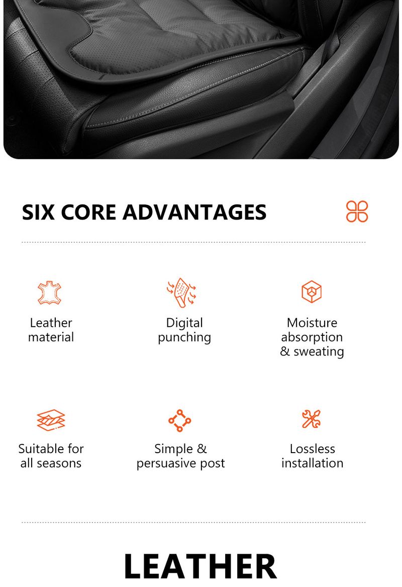 SEAMETAL Nappa Leather Car Universal Winter Cover Soft Breathable Seat Cushion With Waist Pad Comfortable Mats_voghion.com