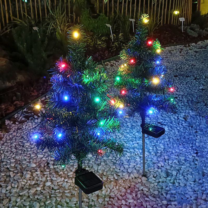New Large Size Glowing Solar Christmas Tree LED Colorful Garden Courtyard Outdoor Waterproof Landscape Atmosphere Lights_voghion.com