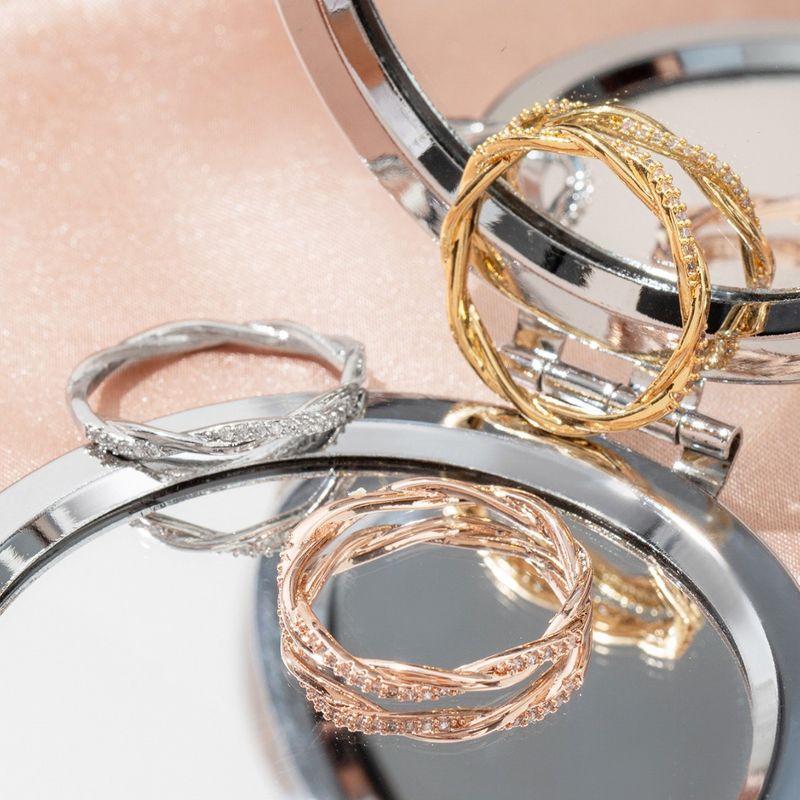 New Simple Luxury Single Row Diamond Ring Couple For Women Niche High-end Sense Rings_voghion.com