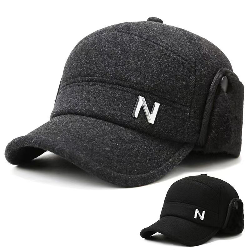 Winter duck tongue for warmth, neck ear protection, plush and thick cycling baseball cap_voghion.com