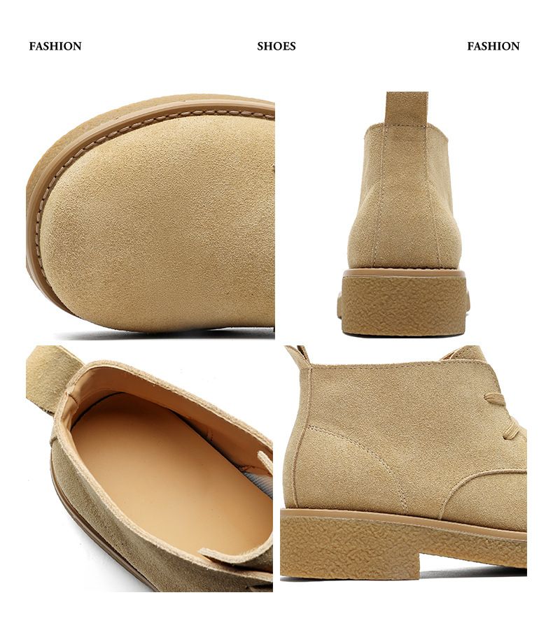 Chaussures pour hommes, bottes Martin en cuir véritable, style rétro, en daim de vache, à grosses têtes, bottes de travail pour hommes, bottes courtes_voghion.com