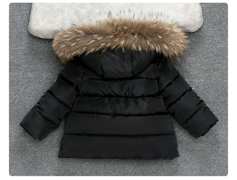 "Kinder Winterjacke – Dicker Baumwoll-Wattierungsmantel mit Pelzkragen (80-140cm) – Weiß/Rot/Schwarz"_voghion.com