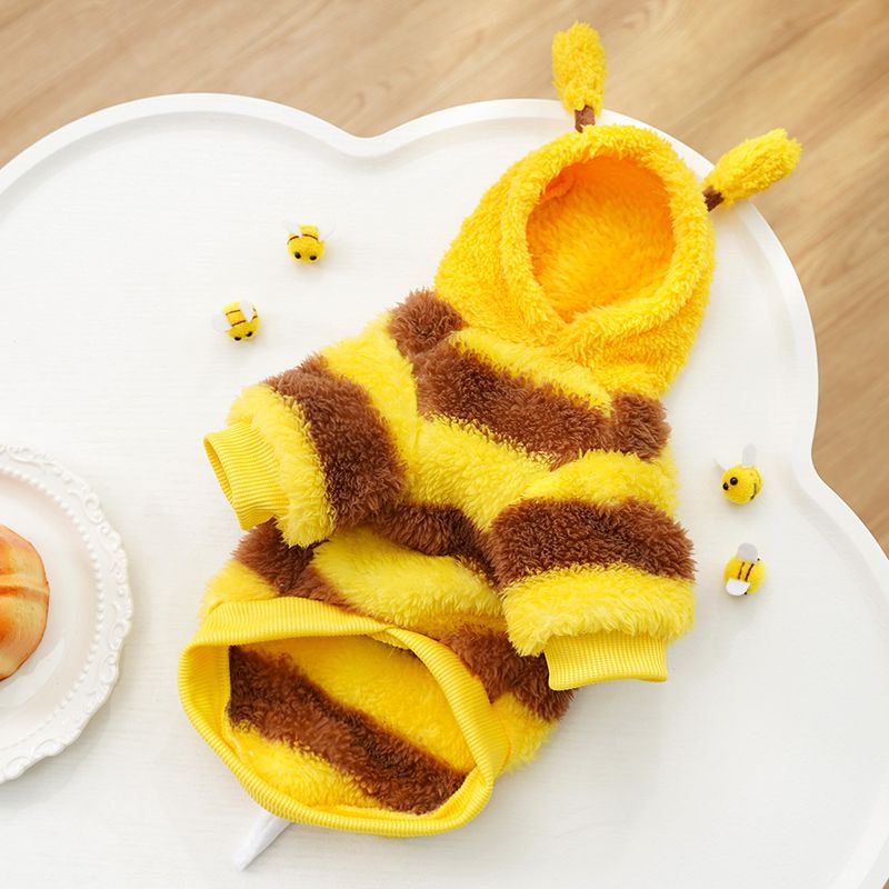 Vestiti per cuccioli da 1,5-10 kg, stile ape, in peluche, per gatti, autunno, inverno, caldi, in peluche, per cani di piccola taglia_voghion.com