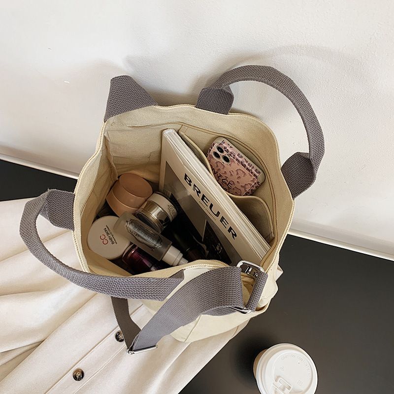 Aktentasche aus Canvas für Damen und Herren, fürs Büro, Laptop, einzelne Schulter, Umhängetasche_voghion.com