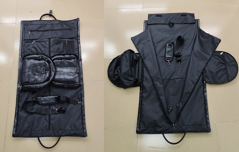 Einfache Reise-Kleidertasche, wasserdichte PU-Cabrio, tragbare Damen-Kleidertasche mit Schuhbeutel, Reise-Kleidertasche aus Leder_voghion.com