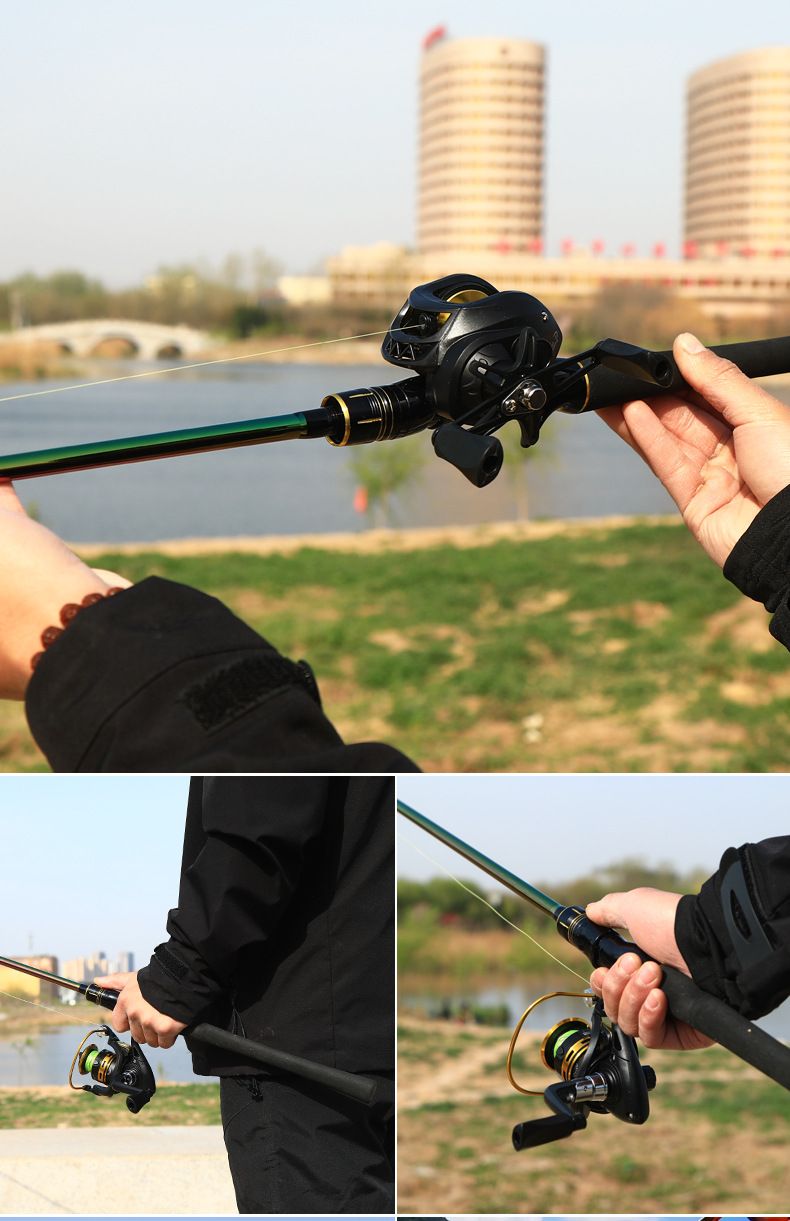 Luya Rod Full Set Of Versatile For Sea Throwing, Long-range Shooting, Straight Handle Rods, Spinning Water Droplet_voghion.com