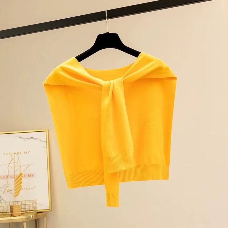 2024 Neue gestrickte gestreifte Schal High-End-Damen Sommer klimatisierte Zimmer Hals wärmer Weste Herbst Winter warm Schal_voghion.com