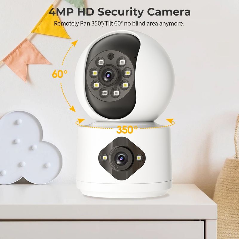 Y6204 4MP Zoom HD Indoor Waterproof Smart WiFi Camera, Specification:EU Plug(White)_voghion.com