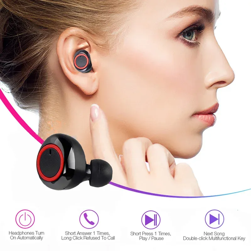 Y50 TWS Wireless Headphones Sport Earphone Bluetooth Gaming Headset Microphone Phone Wireless Earbuds For Xiaomi Huawei LG Phone_voghion.com