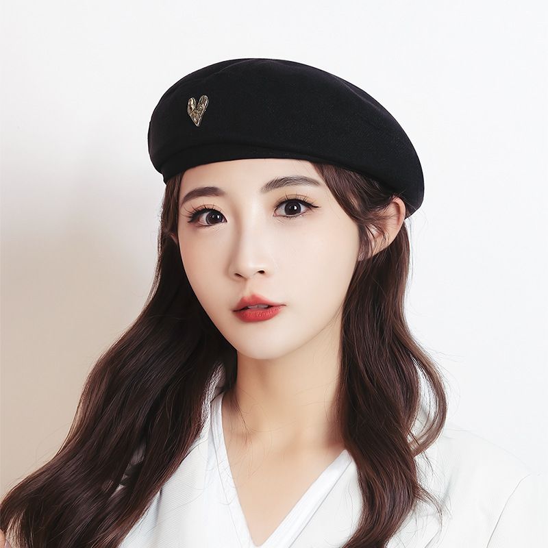 Britische Baskenmütze für Damen im Frühling und Herbst, neuer trendiger Ins-Stil, hochwertiger Flugbegleiter, einfarbiger Künstlerhut_voghion.com