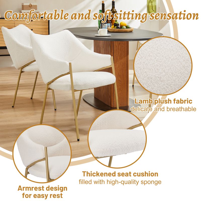 6er Set Loungesessel Aus Lamm Plüsch Stoff, Beige_voghion.com