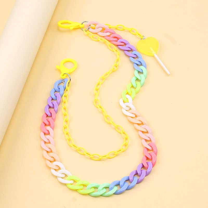 Jewelry Ins Candy Colored Double-layer Resin Ultra Light Chain, Love Lollipop Decorative Pendant Pants Chain_voghion.com
