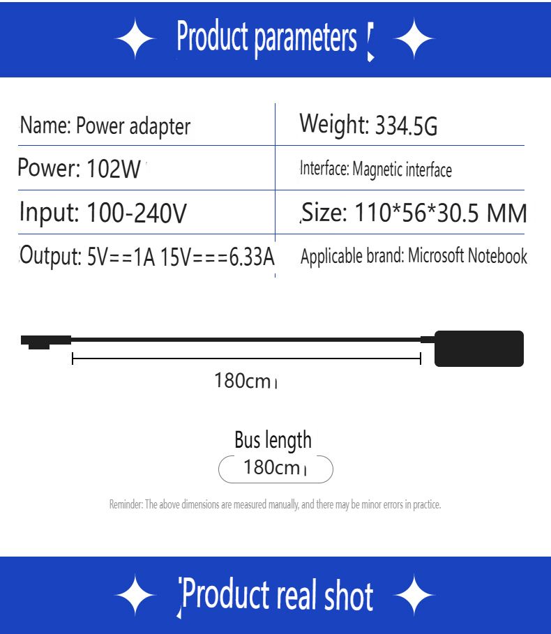 102 W magnetisches Netzteil, geeignet für Microsoft Surface Pro 3/4 – 15 V 6,33 A Schnellladegerät_voghion.com