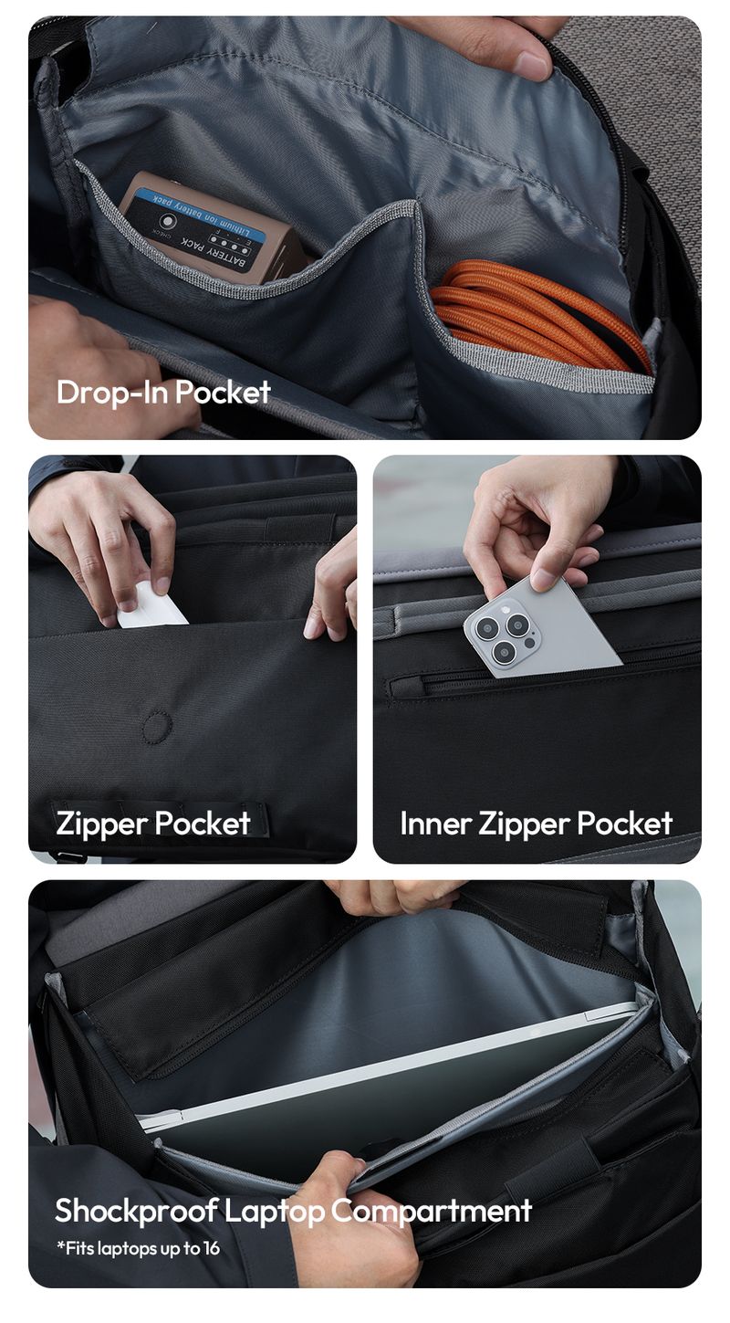 ulanzi TE88 Shoulder Crossbody Bag For Camera Tripod Tablet 3-Point Carry System 15L Capacity With Dividers_voghion.com