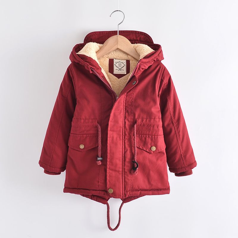 Abbigliamento per bambini, giacca a vento con cappuccio e cappuccio in velluto spesso, antifreddo, invernale, in cotone per bambini_voghion.com