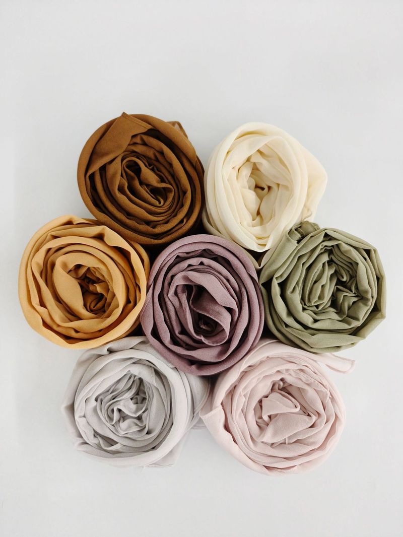 Asciugamano a bolle in chiffon di perle monocromatiche, foulard, sciarpa lunga da donna, seta da donna 70 * 180_voghion.com