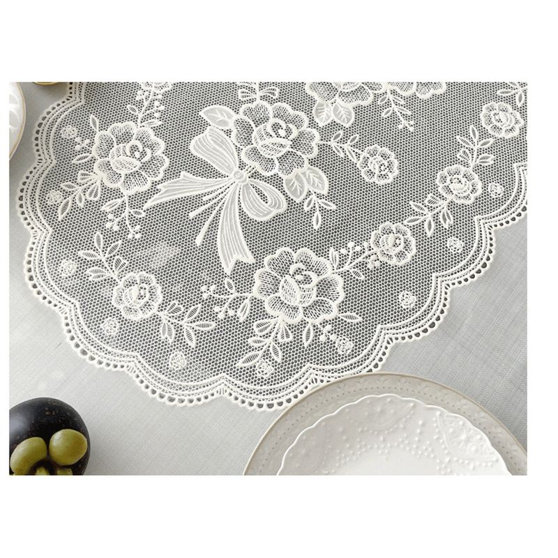Nappe ovale rectangulaire en dentelle PVC résistante à l'huile et à l'eau_voghion.com