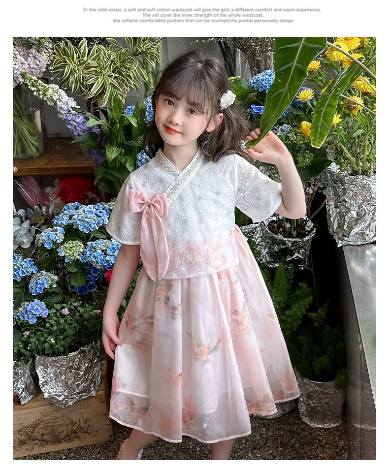 Gonna Cheongsam originale e calda per ragazze, abito estivo, nuovo stile, abito Hanfu in stile cinese, gonna floreale per bambine, celebrità di Internet_voghion.com