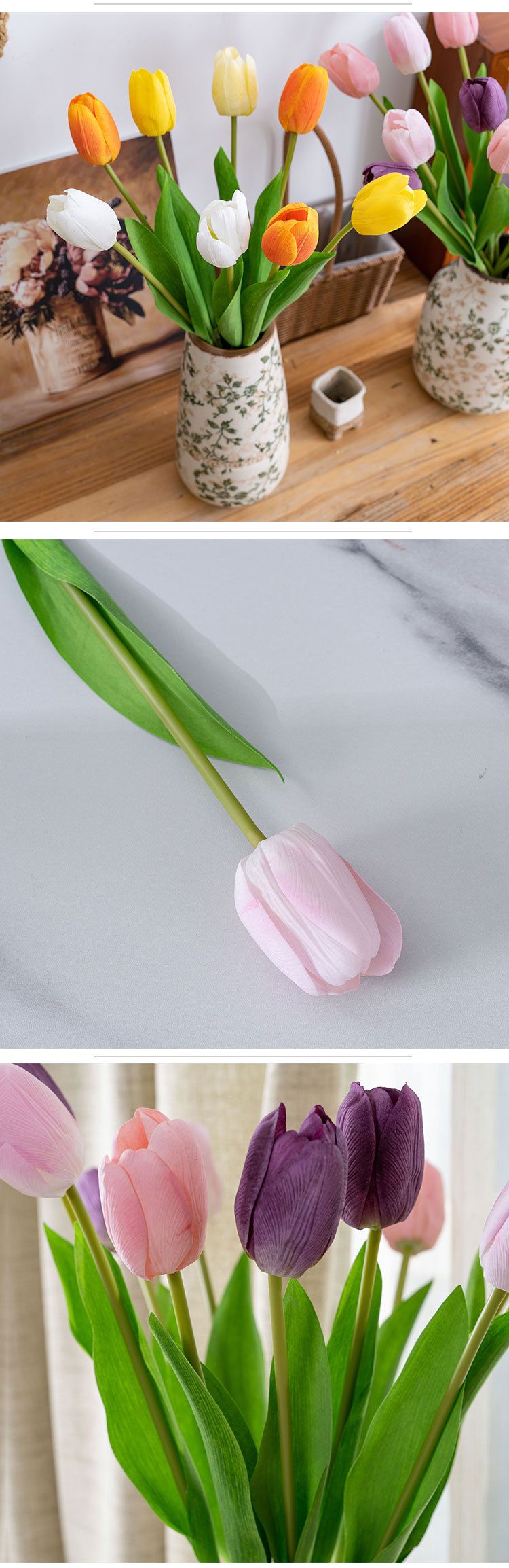 Artificial Decorations Flowers INS Style Dancing Stars Feel Tulip Artificial Flowers Manufacturers Home Decoration Wedding_voghion.com