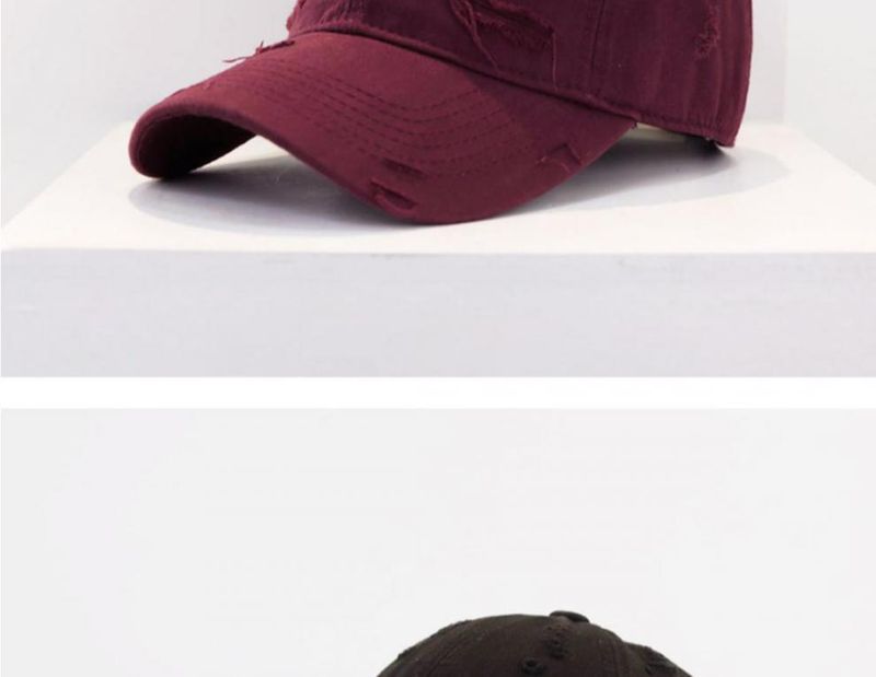 Retro do old broken hole baseball hat summer street personality versatile soft top sun duck tongue cap_voghion.com