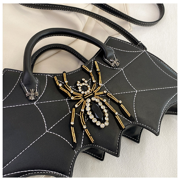 Women's Bags Handbag Fashion Creative Handmade Spider Bag Personality Embroidery Diamond Women's Bag PU Messenger Bag_voghion.com
