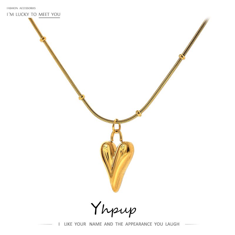 Vendita calda Collana in acciaio inossidabile con ciondolo a forma di cuore da donna_voghion.com