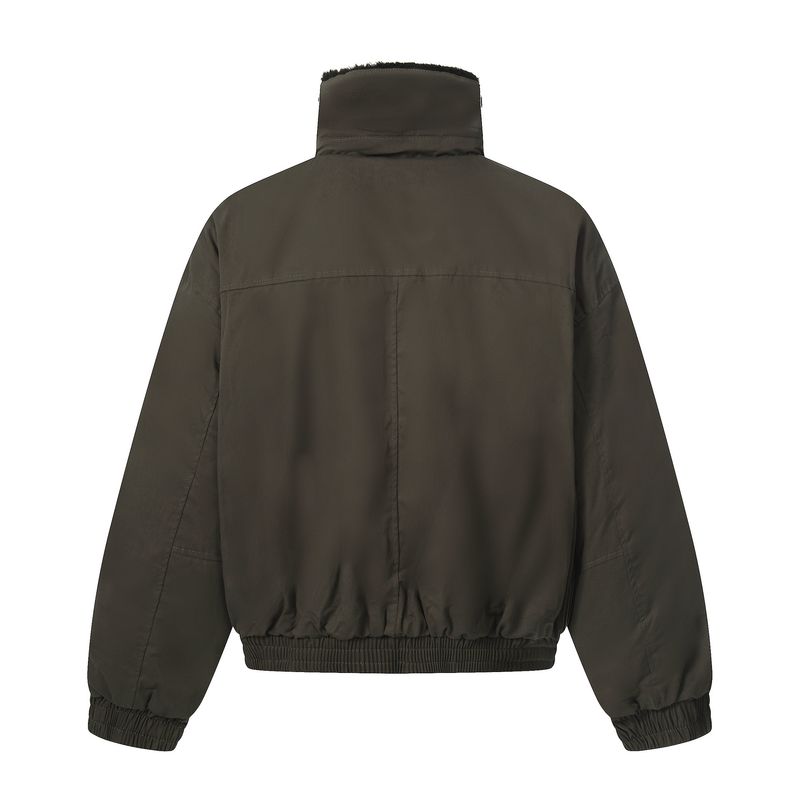 Eon Modish 25 Winter New American Style Lammwolle Kragen Einfache Vielseitige Kurze Baumwolljacke_voghion.com