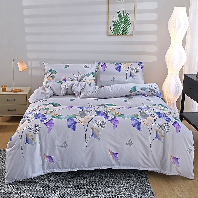 Conjunto de capa de edredom de algodão escovado de luxo estampado - roupa de cama macia tamanho casal/queen/king size para casa e dormitório universitário_voghion.com