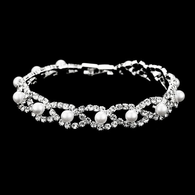 Elegant 3-Piece Pearl Jewelry Set - Necklace, Earrings & Bracelet For Wedding_voghion.com