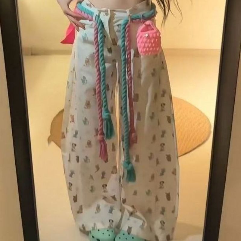 Oxygen Girl ~ Eye-Catching Artifact Colorful Belt Woven Chain Niche Design Dopamine Versatile Waist Rope_voghion.com