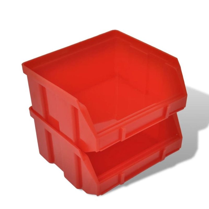Wall Blue Garage Set Mounted Storage Bin Red Pcs Plastic 30_voghion.com