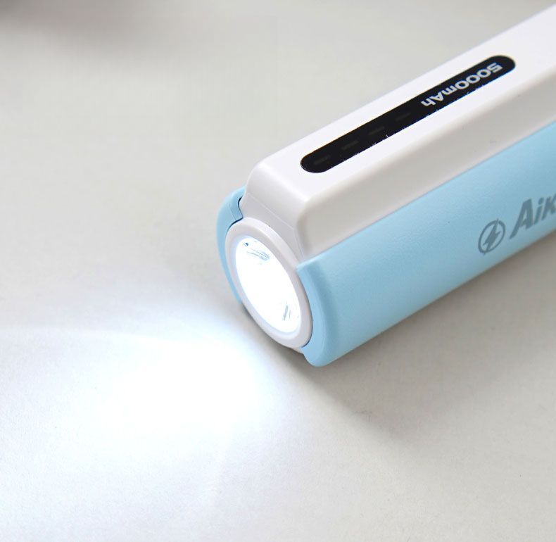 Mini-capsule Power Bank 5000 mAh | Design bâtonnet de glace avec lampe torche et port Type-C_voghion.com