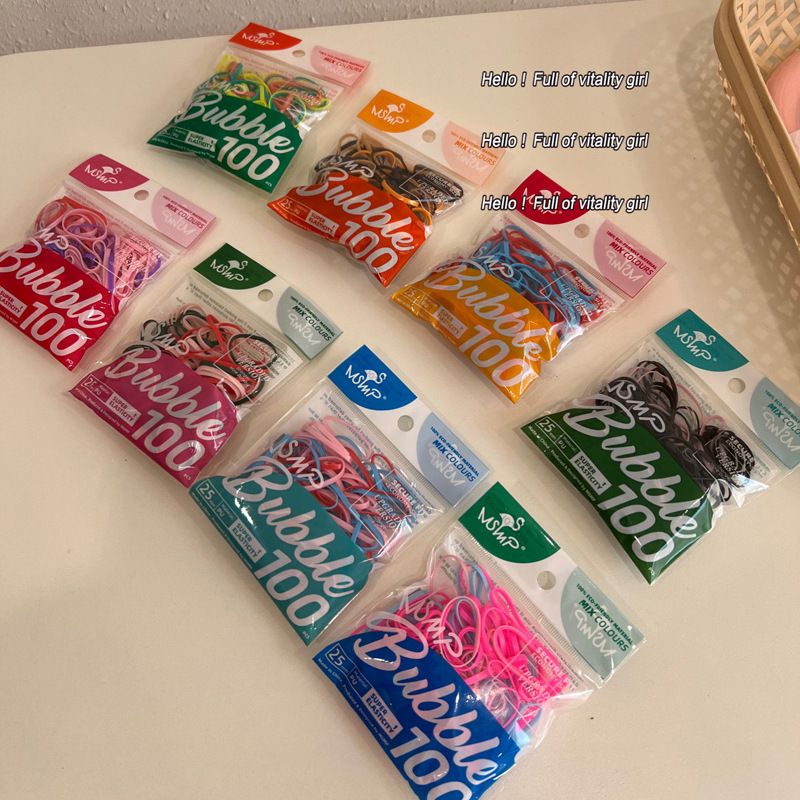 100 Pezzi Base Elastico per Capelli Corda Color Caramella Treccia Coda di Cavallo Elastico Sacchetto Monouso Fascia per Capelli Accessori per Capelli_voghion.com