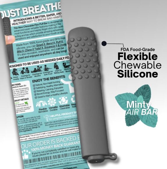 Essential Oil Breather Breather Stick masticabile traspirante con olio essenziale in silicone portatile_voghion.com