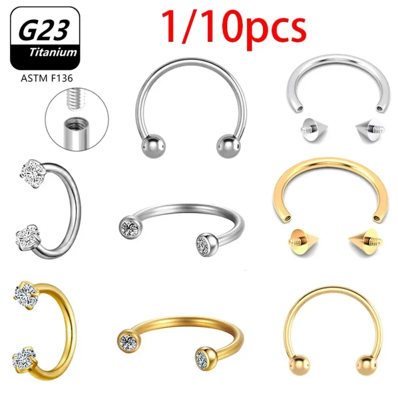 Piercing G23 ASTM36 Anello al naso C Rod Gioielli per il corpo Filettatura interna Cartilagine Elica Orecchini All'ingrosso 251106_voghion.com