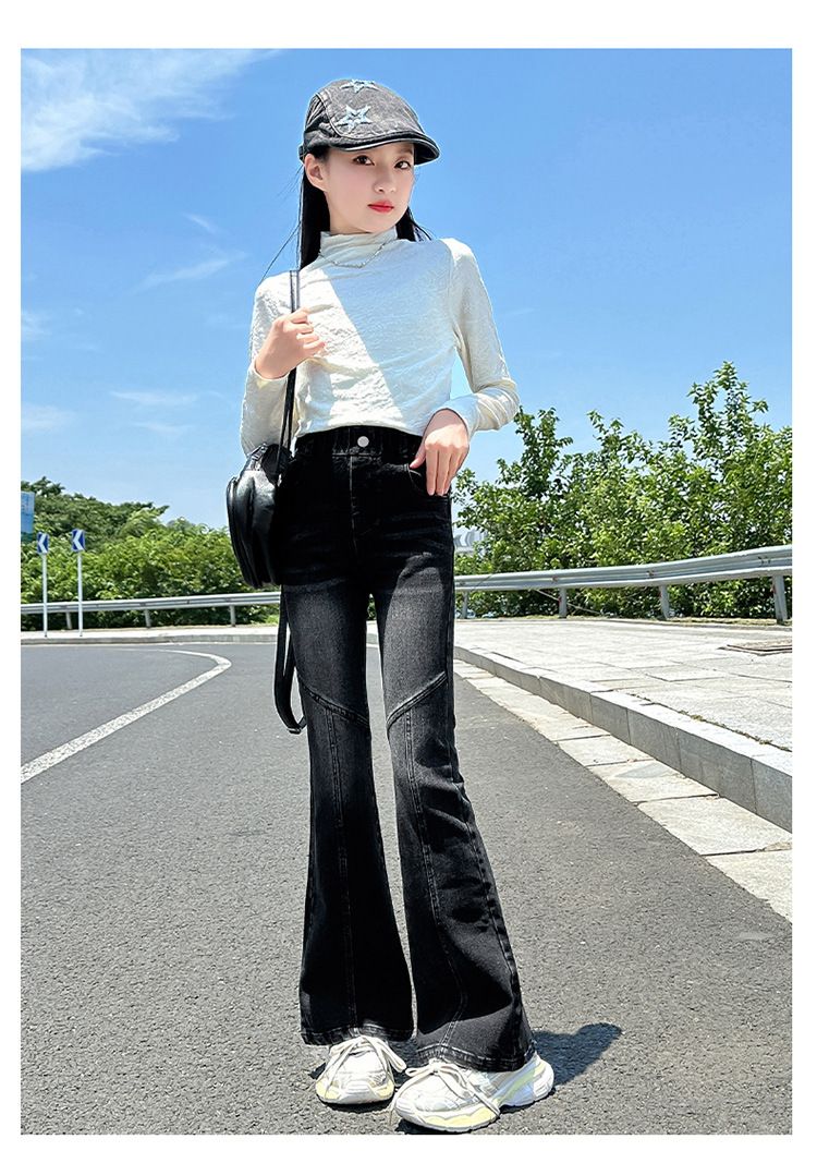 Børnetøj Piger Bukser Sommer Tynde Piger Sommer Casual Lige Store Børne Jeans Sommer Børns Tencel Bukser med Brede Ben_voghion.com