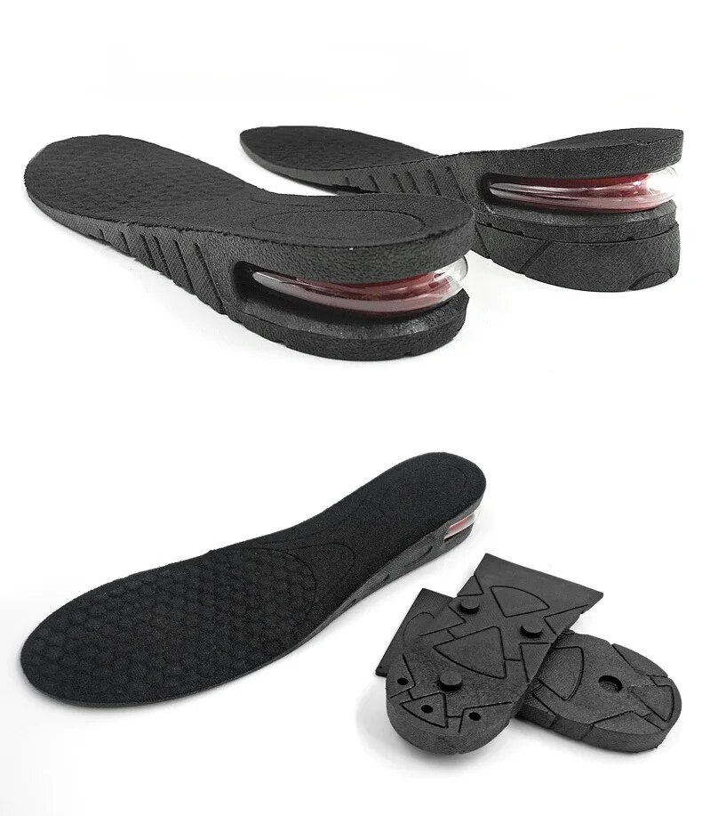 Palmilhas de aumento de altura almofada de sapato de ar inserção de elevador masculino feminino 3-9cm palmilha invisível variável corte ajustável mais alto_voghion.com